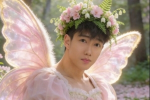 女装大佬？俞泽辰晒李虎翼的AI换装照片：春日樱花奇幻风