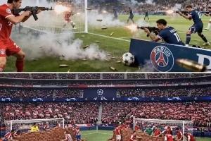 今日趣图：巴黎5-4拜仁实际等于1-0，马竞1-1阿森纳等于5-5！